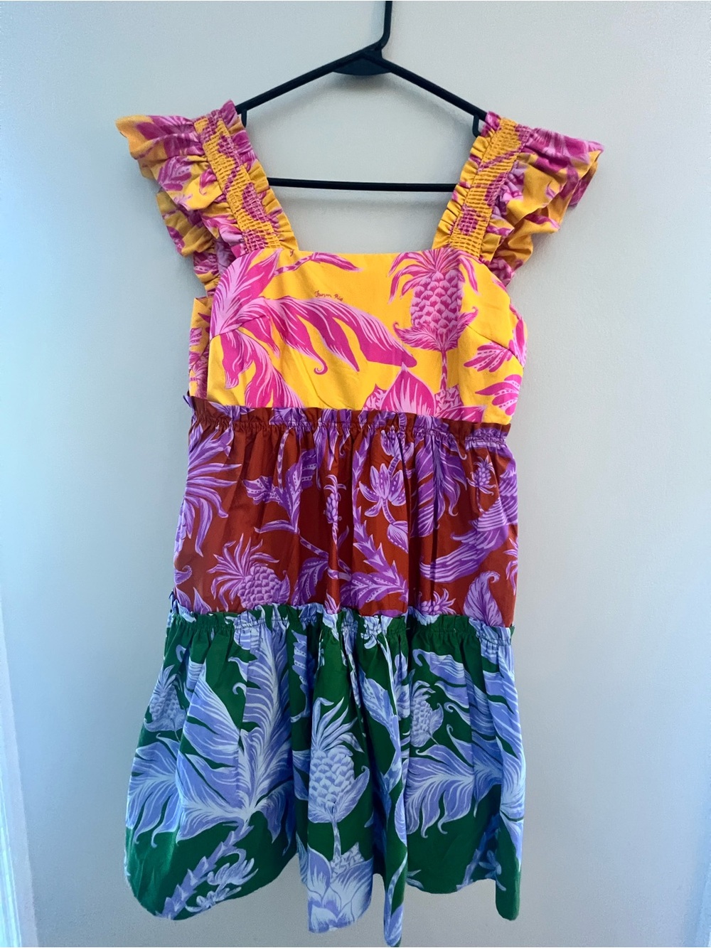Farm Rio Multicolor Tiered Sundress with Ruffle Straps